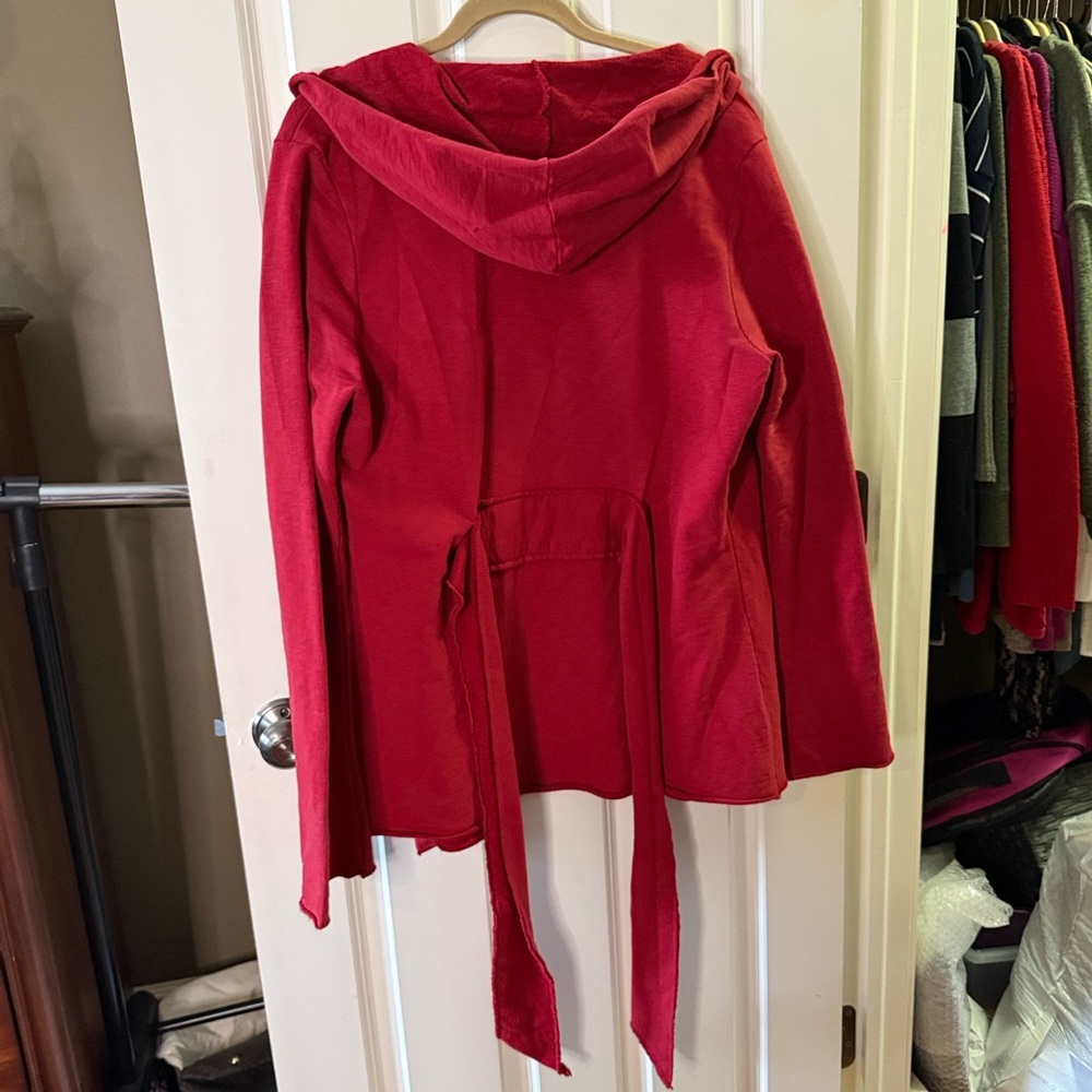 Lucky Brand Red Y2K Vintage French Terry Shibuya Wrap Cardigan - Picture 3 of 4